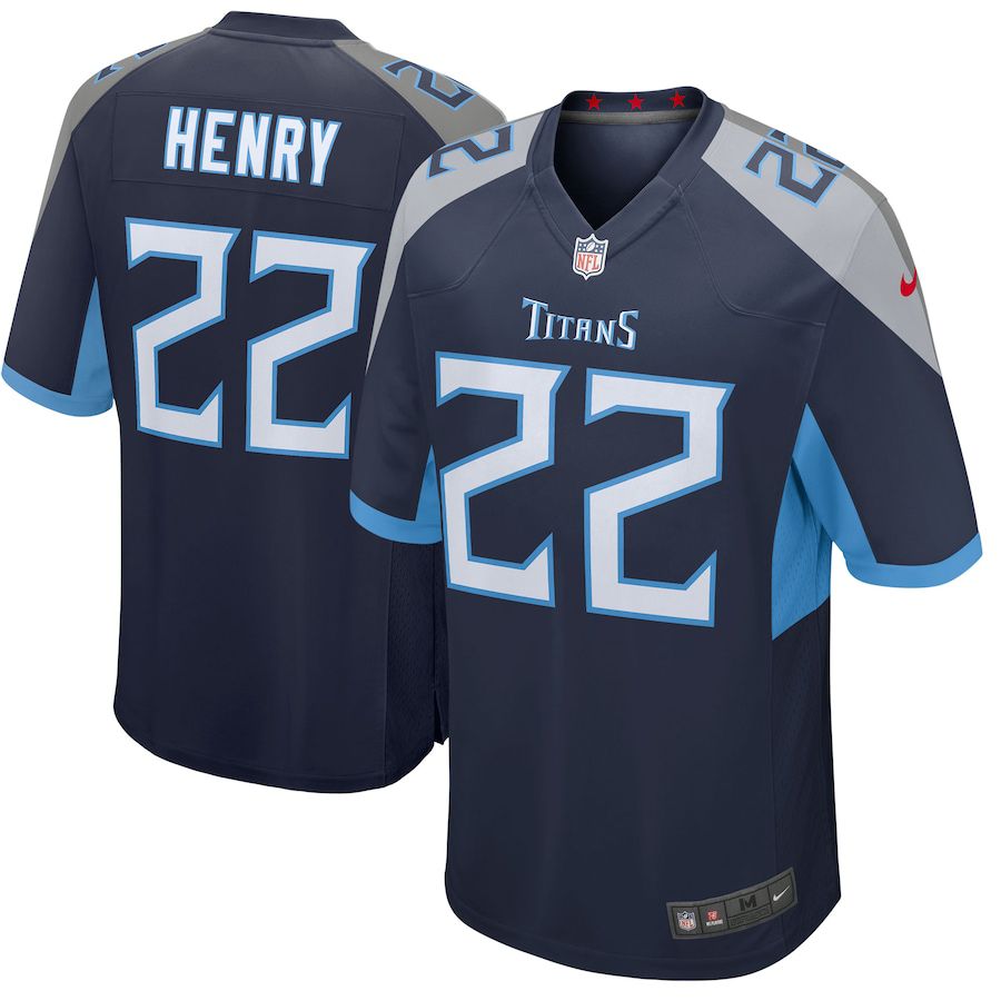 Men Tennessee Titans 22 Derrick Henry Nike Navy Player Game NFL Jersey